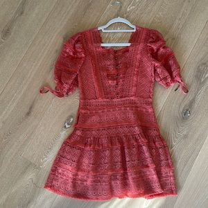 Saylor Coral Lace Dress